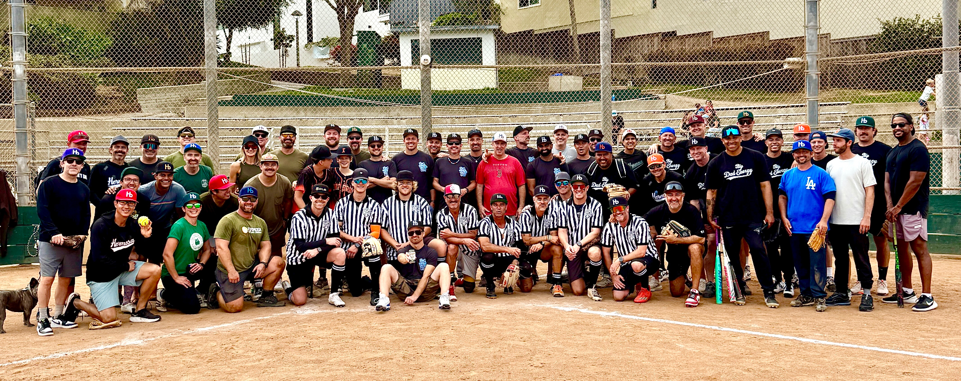 Hermosa Beach coaches softball team and referees group photo